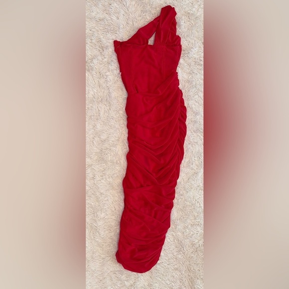 NWOT House of CB Valentina Scarlet Red Cutout Midi Dress sz XS PLUS CUP - Picture 8 of 11